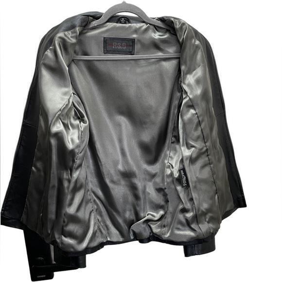 𝅺reilly OLMES R&O BLACK Soft LEATHER Blazer JACKET Lined Zip Up Pockets Y2K M - Picture 7 of 8